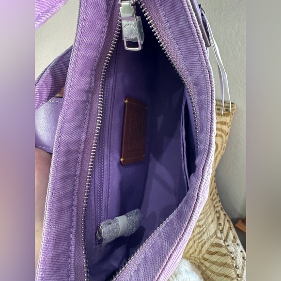 Coach Eliza Purple Denim Shoulder Bag - Picture 6 of 6